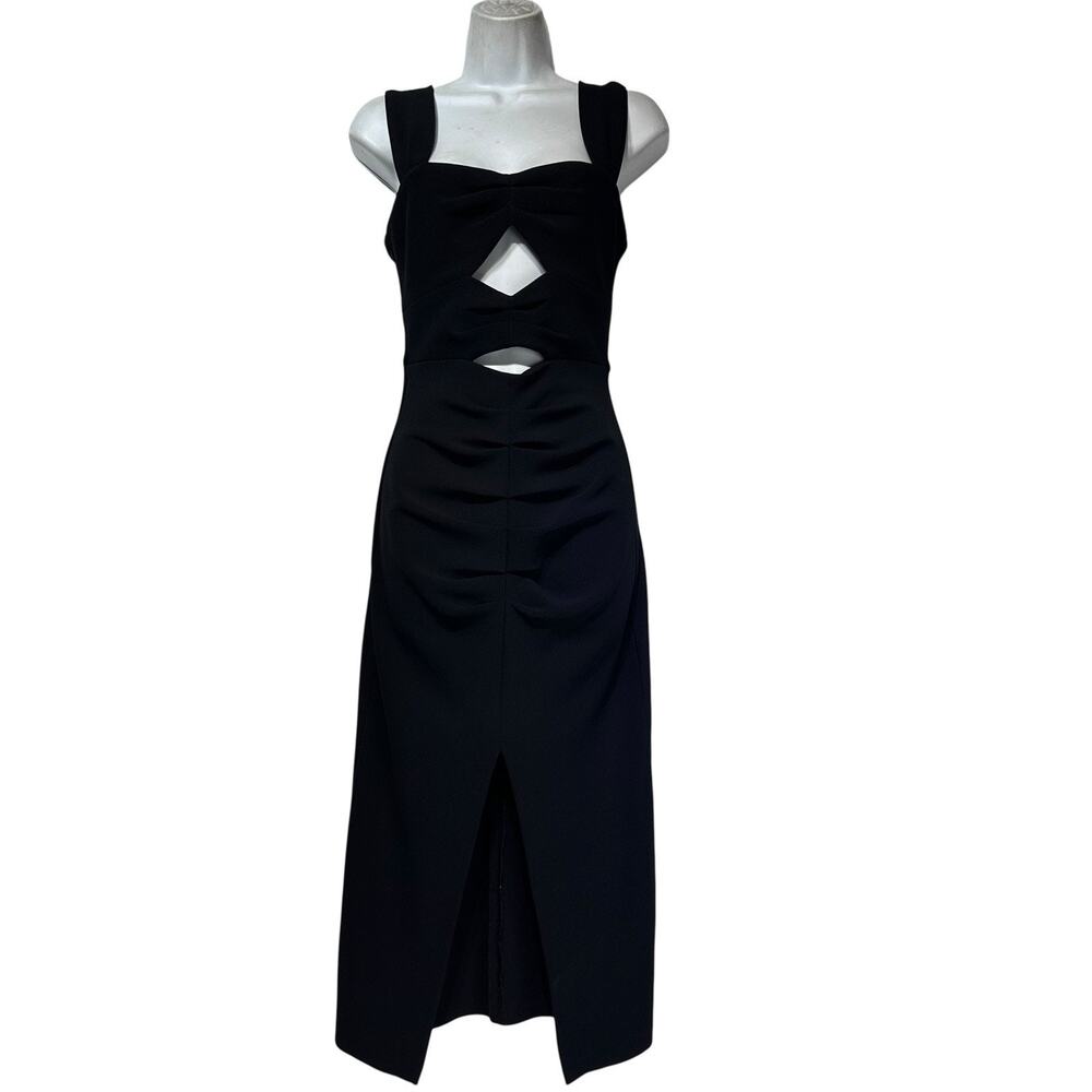 Bec And Bridge Lila Cut Out Black Midi Dress Size 4 - Picture 2 of 7